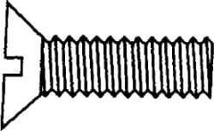 Value Collection - M6x1.00 Metric Coarse, 50mm OAL Slotted Drive Machine Screw - Flat Head, Grade 18-8 & A2 Stainless Steel, Uncoated, Without Washer - USA Tool & Supply