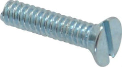 Value Collection - #4-40 UNC, 1/2" OAL Slotted Drive Machine Screw - Flat Head, Grade 2 Steel, Zinc-Plated Finish, Without Washer - USA Tool & Supply