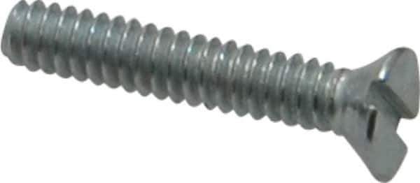 Value Collection - #4-40 UNC, 5/8" OAL Slotted Drive Machine Screw - Flat Head, Grade 2 Steel, Zinc-Plated Finish, Without Washer - USA Tool & Supply