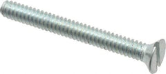 Value Collection - #4-40 UNC, 1" OAL Slotted Drive Machine Screw - Flat Head, Grade 2 Steel, Zinc-Plated Finish, Without Washer - USA Tool & Supply
