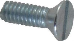 Value Collection - #8-32 UNC, 1/2" OAL Slotted Drive Machine Screw - Flat Head, Grade 2 Steel, Zinc-Plated Finish, Without Washer - USA Tool & Supply
