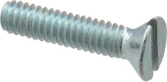 Value Collection - #8-32 UNC, 3/4" OAL Slotted Drive Machine Screw - Flat Head, Grade 2 Steel, Zinc-Plated Finish, Without Washer - USA Tool & Supply