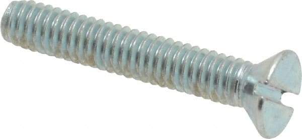 Value Collection - #8-32 UNC, 1" OAL Slotted Drive Machine Screw - Flat Head, Grade 2 Steel, Zinc-Plated Finish, Without Washer - USA Tool & Supply