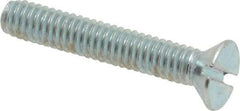 Value Collection - #8-32 UNC, 1" OAL Slotted Drive Machine Screw - Flat Head, Grade 2 Steel, Zinc-Plated Finish, Without Washer - USA Tool & Supply