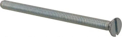 Value Collection - #8-32 UNC, 2-1/2" OAL Slotted Drive Machine Screw - Flat Head, Grade 2 Steel, Zinc-Plated Finish, Without Washer - USA Tool & Supply