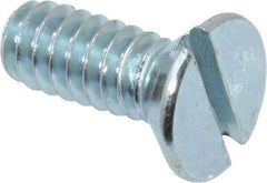 Value Collection - #10-24 UNC, 1/2" OAL Slotted Drive Machine Screw - Flat Head, Grade 2 Steel, Zinc-Plated Finish, Without Washer - USA Tool & Supply