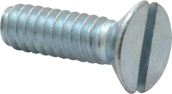 Value Collection - #10-24 UNC, 5/8" OAL Slotted Drive Machine Screw - Flat Head, Grade 2 Steel, Zinc-Plated Finish, Without Washer - USA Tool & Supply