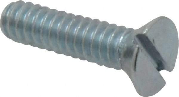 Value Collection - #10-24 UNC, 3/4" OAL Slotted Drive Machine Screw - Flat Head, Grade 2 Steel, Zinc-Plated Finish, Without Washer - USA Tool & Supply