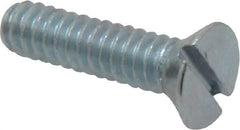 Value Collection - #10-24 UNC, 3/4" OAL Slotted Drive Machine Screw - Flat Head, Grade 2 Steel, Zinc-Plated Finish, Without Washer - USA Tool & Supply