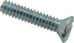 Value Collection - #10-24 UNC, 7/8" OAL Slotted Drive Machine Screw - Flat Head, Grade 2 Steel, Zinc-Plated Finish, Without Washer - USA Tool & Supply
