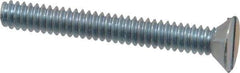 Value Collection - #10-24 UNC, 1-1/2" OAL Slotted Drive Machine Screw - Flat Head, Grade 2 Steel, Zinc-Plated Finish, Without Washer - USA Tool & Supply