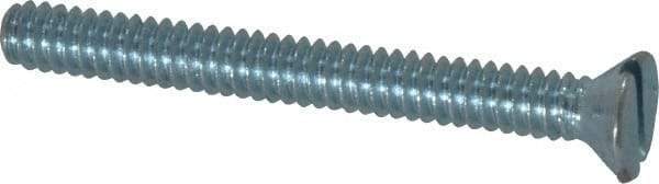 Value Collection - #10-24 UNC, 1-3/4" OAL Slotted Drive Machine Screw - Flat Head, Grade 2 Steel, Zinc-Plated Finish, Without Washer - USA Tool & Supply