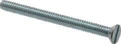 Value Collection - #10-24 UNC, 2-1/4" OAL Slotted Drive Machine Screw - Flat Head, Grade 2 Steel, Zinc-Plated Finish, Without Washer - USA Tool & Supply