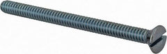 Value Collection - #10-24 UNC, 2-1/2" OAL Slotted Drive Machine Screw - Flat Head, Grade 2 Steel, Zinc-Plated Finish, Without Washer - USA Tool & Supply