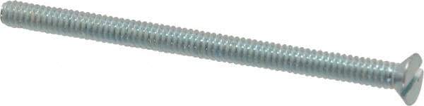 Value Collection - #10-24 UNC, 3" OAL Slotted Drive Machine Screw - Flat Head, Grade 2 Steel, Zinc-Plated Finish, Without Washer - USA Tool & Supply