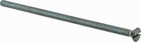 Value Collection - #10-24 UNC, 4-1/2" OAL Slotted Drive Machine Screw - Flat Head, Grade 2 Steel, Zinc-Plated Finish, Without Washer - USA Tool & Supply