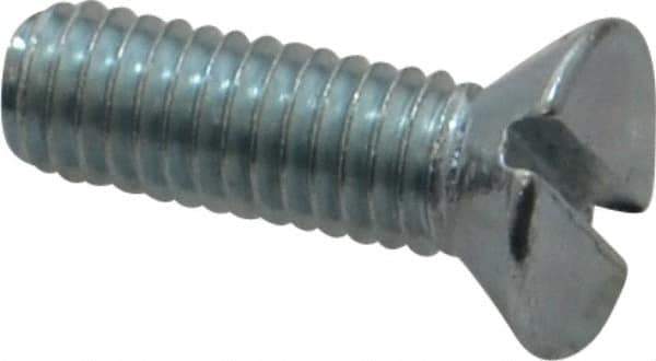 Value Collection - #10-32 UNF, 5/8" OAL Slotted Drive Machine Screw - Flat Head, Grade 2 Steel, Zinc-Plated Finish, Without Washer - USA Tool & Supply