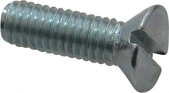Value Collection - #10-32 UNF, 5/8" OAL Slotted Drive Machine Screw - Flat Head, Grade 2 Steel, Zinc-Plated Finish, Without Washer - USA Tool & Supply