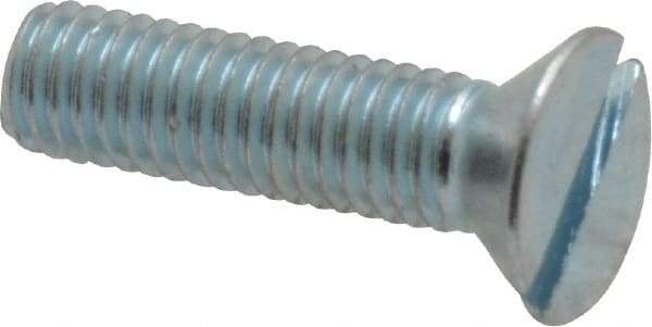 Value Collection - #10-32 UNF, 3/4" OAL Slotted Drive Machine Screw - Flat Head, Grade 2 Steel, Zinc-Plated Finish, Without Washer - USA Tool & Supply