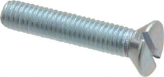 Value Collection - #10-32 UNF, 1" OAL Slotted Drive Machine Screw - Flat Head, Grade 2 Steel, Zinc-Plated Finish, Without Washer - USA Tool & Supply