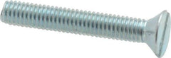 Value Collection - #10-32 UNF, 1-1/4" OAL Slotted Drive Machine Screw - Flat Head, Grade 2 Steel, Zinc-Plated Finish, Without Washer - USA Tool & Supply