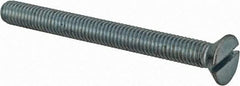 Value Collection - #10-32 UNF, 2" OAL Slotted Drive Machine Screw - Flat Head, Grade 2 Steel, Zinc-Plated Finish, Without Washer - USA Tool & Supply
