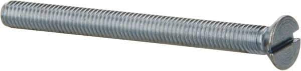 Value Collection - #10-32 UNF, 2-1/4" OAL Slotted Drive Machine Screw - Flat Head, Grade 2 Steel, Zinc-Plated Finish, Without Washer - USA Tool & Supply