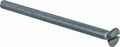 Value Collection - #10-32 UNF, 3" OAL Slotted Drive Machine Screw - Flat Head, Grade 2 Steel, Zinc-Plated Finish, Without Washer - USA Tool & Supply