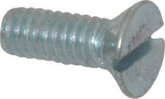 Value Collection - #12-24 UNC, 1/2" OAL Slotted Drive Machine Screw - Flat Head, Grade 2 Steel, Zinc-Plated Finish, Without Washer - USA Tool & Supply