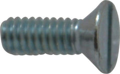 Value Collection - #12-24 UNC, 5/8" OAL Slotted Drive Machine Screw - Flat Head, Grade 2 Steel, Zinc-Plated Finish, Without Washer - USA Tool & Supply