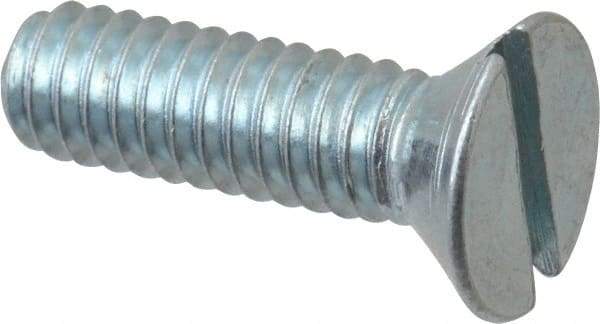 Value Collection - #12-24 UNC, 3/4" OAL Slotted Drive Machine Screw - Flat Head, Grade 2 Steel, Zinc-Plated Finish, Without Washer - USA Tool & Supply