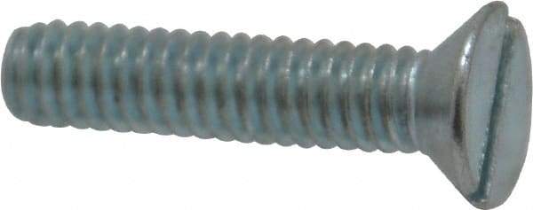Value Collection - #12-24 UNC, 1" OAL Slotted Drive Machine Screw - Flat Head, Grade 2 Steel, Zinc-Plated Finish, Without Washer - USA Tool & Supply