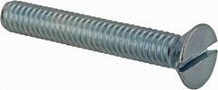 Value Collection - #12-24 UNC, 1-1/2" OAL Slotted Drive Machine Screw - Flat Head, Grade 2 Steel, Zinc-Plated Finish, Without Washer - USA Tool & Supply