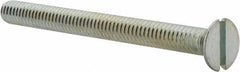Value Collection - #12-24 UNC, 2-1/2" OAL Slotted Drive Machine Screw - Flat Head, Grade J82 Steel, Zinc-Plated Finish, Without Washer - USA Tool & Supply