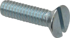 Value Collection - 1/4-20 UNC, 1" OAL Slotted Drive Machine Screw - Flat Head, Grade 2 Steel, Zinc-Plated Finish, Without Washer - USA Tool & Supply