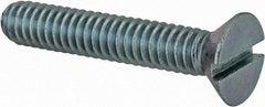 Value Collection - 1/4-20 UNC, 1-1/2" OAL Slotted Drive Machine Screw - Flat Head, Grade 2 Steel, Zinc-Plated Finish, Without Washer - USA Tool & Supply