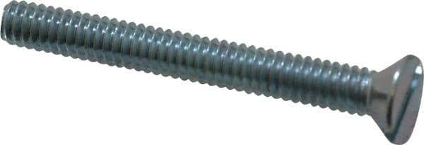 Value Collection - 1/4-20 UNC, 2-1/4" OAL Slotted Drive Machine Screw - Flat Head, Grade 2 Steel, Zinc-Plated Finish, Without Washer - USA Tool & Supply