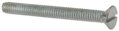 Value Collection - 1/4-20 UNC, 2-1/2" OAL Slotted Drive Machine Screw - Flat Head, Grade 2 Steel, Zinc-Plated Finish, Without Washer - USA Tool & Supply