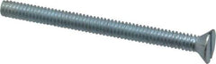 Value Collection - 1/4-20 UNC, 3" OAL Slotted Drive Machine Screw - Flat Head, Grade 2 Steel, Zinc-Plated Finish, Without Washer - USA Tool & Supply