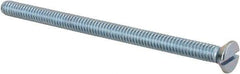 Value Collection - 1/4-20 UNC, 4" OAL Slotted Drive Machine Screw - Flat Head, Grade 2 Steel, Zinc-Plated Finish, Without Washer - USA Tool & Supply