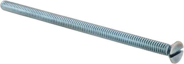 Value Collection - 1/4-20 UNC, 5" OAL Slotted Drive Machine Screw - Flat Head, Grade 2 Steel, Zinc-Plated Finish, Without Washer - USA Tool & Supply