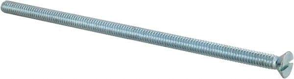 Value Collection - 1/4-20 UNC, 6" OAL Slotted Drive Machine Screw - Flat Head, Grade 2 Steel, Zinc-Plated Finish, Without Washer - USA Tool & Supply
