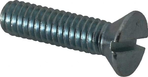 Value Collection - 5/16-18 UNC, 1-1/4" OAL Slotted Drive Machine Screw - Flat Head, Grade 2 Steel, Zinc-Plated Finish, Without Washer - USA Tool & Supply