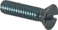 Value Collection - 5/16-18 UNC, 1-1/4" OAL Slotted Drive Machine Screw - Flat Head, Grade 2 Steel, Zinc-Plated Finish, Without Washer - USA Tool & Supply