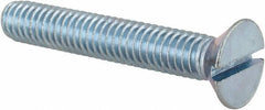 Value Collection - 5/16-18 UNC, 2" OAL Slotted Drive Machine Screw - Flat Head, Grade 2 Steel, Zinc-Plated Finish, Without Washer - USA Tool & Supply