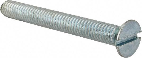 Value Collection - 5/16-18 UNC, 2-3/4" OAL Slotted Drive Machine Screw - Flat Head, Grade 2 Steel, Zinc-Plated Finish, Without Washer - USA Tool & Supply