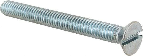 Value Collection - 5/16-18 UNC, 3" OAL Slotted Drive Machine Screw - Flat Head, Grade 2 Steel, Zinc-Plated Finish, Without Washer - USA Tool & Supply