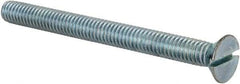 Value Collection - 5/16-18 UNC, 3-1/2" OAL Slotted Drive Machine Screw - Flat Head, Grade 2 Steel, Zinc-Plated Finish, Without Washer - USA Tool & Supply
