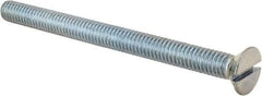 Value Collection - 5/16-18 UNC, 4" OAL Slotted Drive Machine Screw - Flat Head, Grade 2 Steel, Zinc-Plated Finish, Without Washer - USA Tool & Supply