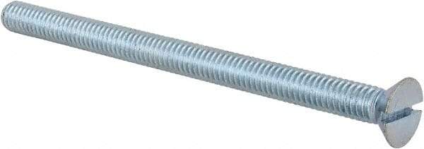 Value Collection - 5/16-18 UNC, 4-1/2" OAL Slotted Drive Machine Screw - Flat Head, Grade J82 Steel, Zinc-Plated Finish, Without Washer - USA Tool & Supply
